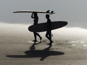 Imsouane surfers in the evening